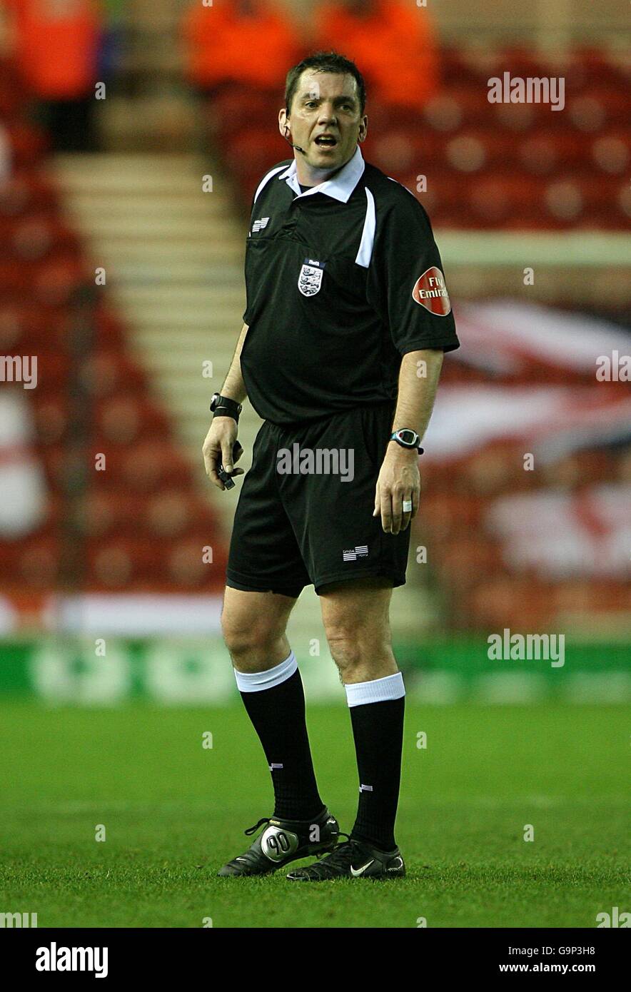 Fußball - FA Cup - vierte Runde Replay - Middlesbrough gegen Bristol City - Riverside Stadium. Phil Dowd, Schiedsrichter Stockfoto