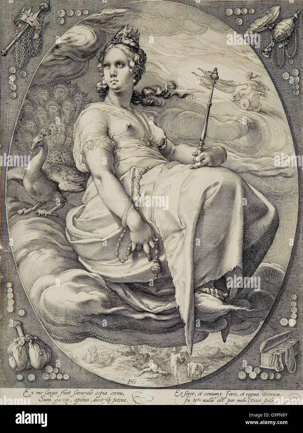 Hendrick Goltzius - Juno (von den vier Gottheiten) Stockfoto