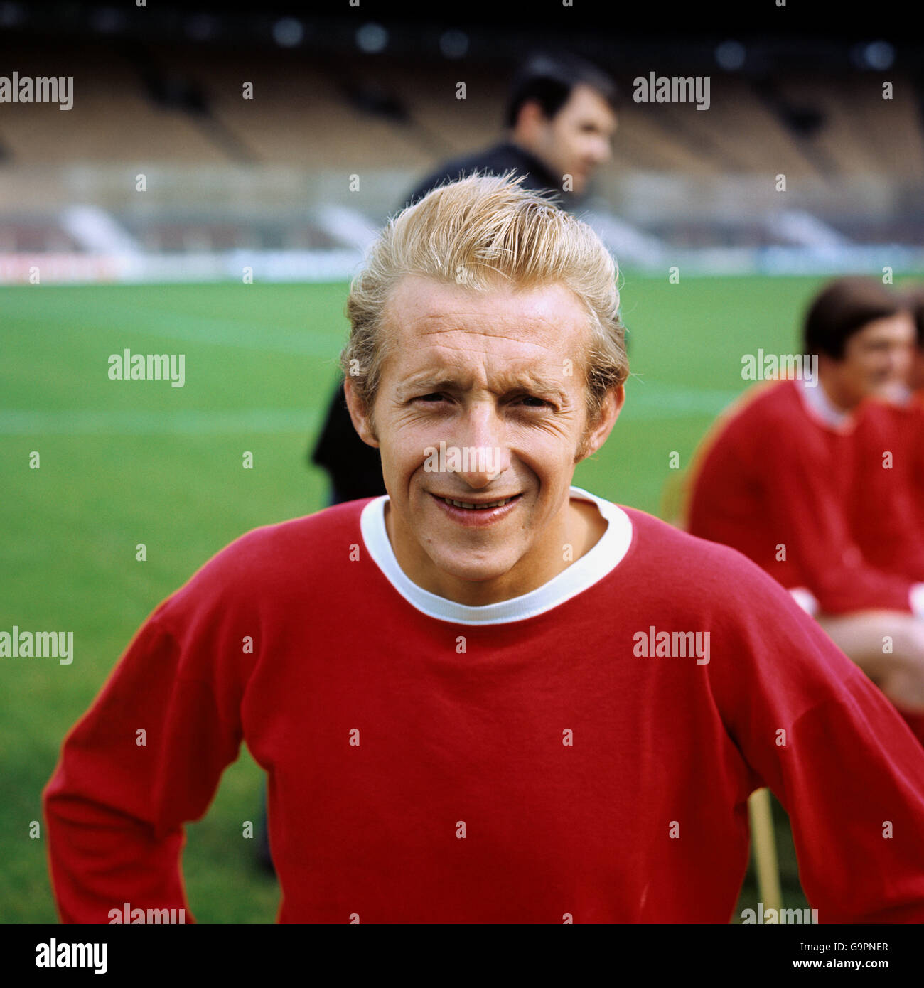 Denis Law Manchester United Old Trafford Stockfotografie Alamy