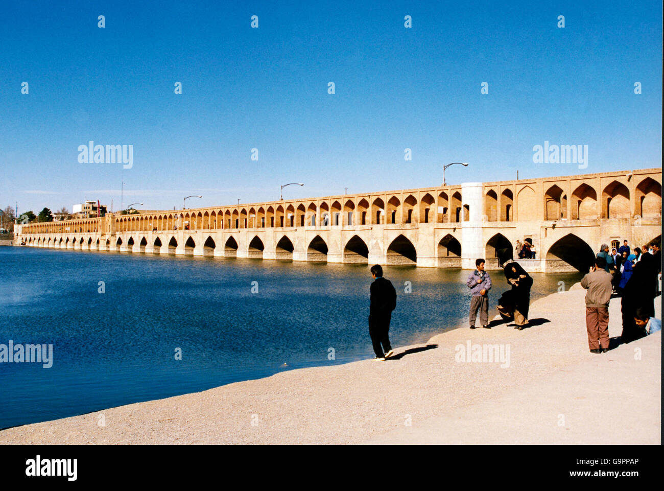 Siosehpol Brücke über den Fluss Zayandeh Stockfoto