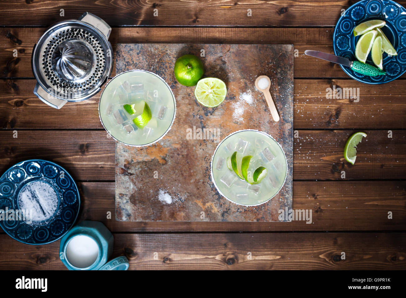 Klassische Margarita Cocktails Ästhetik, Lifestyle-Bilder Ideal Für Menüs, Social Media Blogging, Website, Print Stockfoto