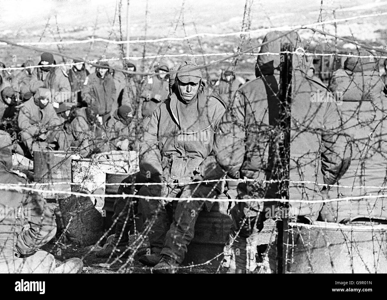 Falkland-Krieg - argentinische Gefangener Stockfoto