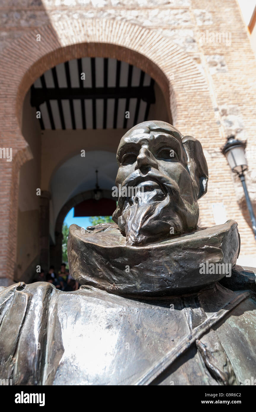 Statue von Miguel de Cervantes in Toledo Spanien Stockfoto