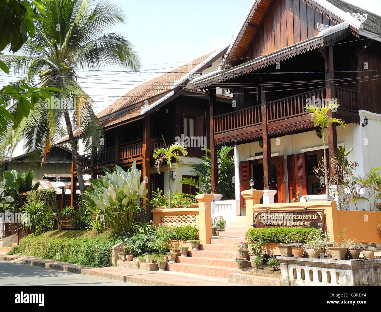 Riverside Guesthouse, Luang Prabang, Provinz Luang Prabang, Laos, Asien / Luang Prabang Stockfoto