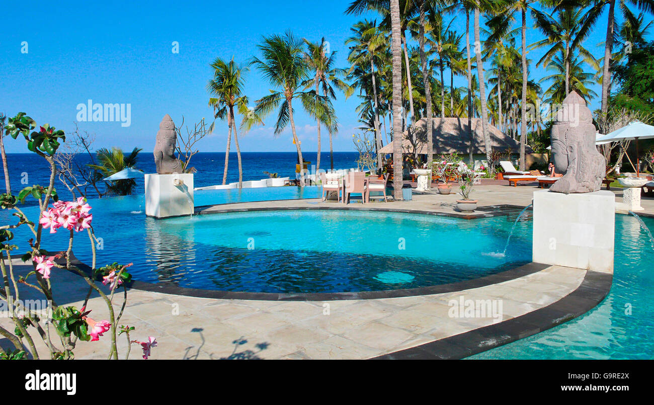 Schwimmbad, Hotel Siddhartha, Tauchresort & Spa, Bali, Indonesien / Tulamben Stockfoto