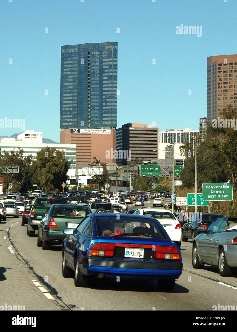 Allgemeine Ansicht, Autobahnstau in Los Angeles, Kalifornien. Stockfoto