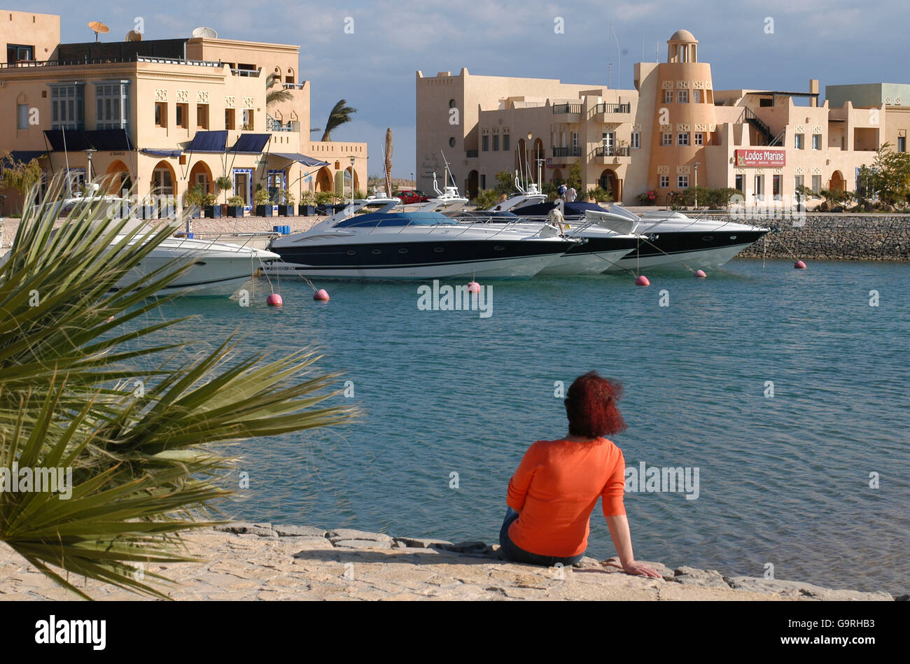 Yacht Hafen, Yachten, Abu Tig Marina, el-Guna, Ägypten Stockfoto