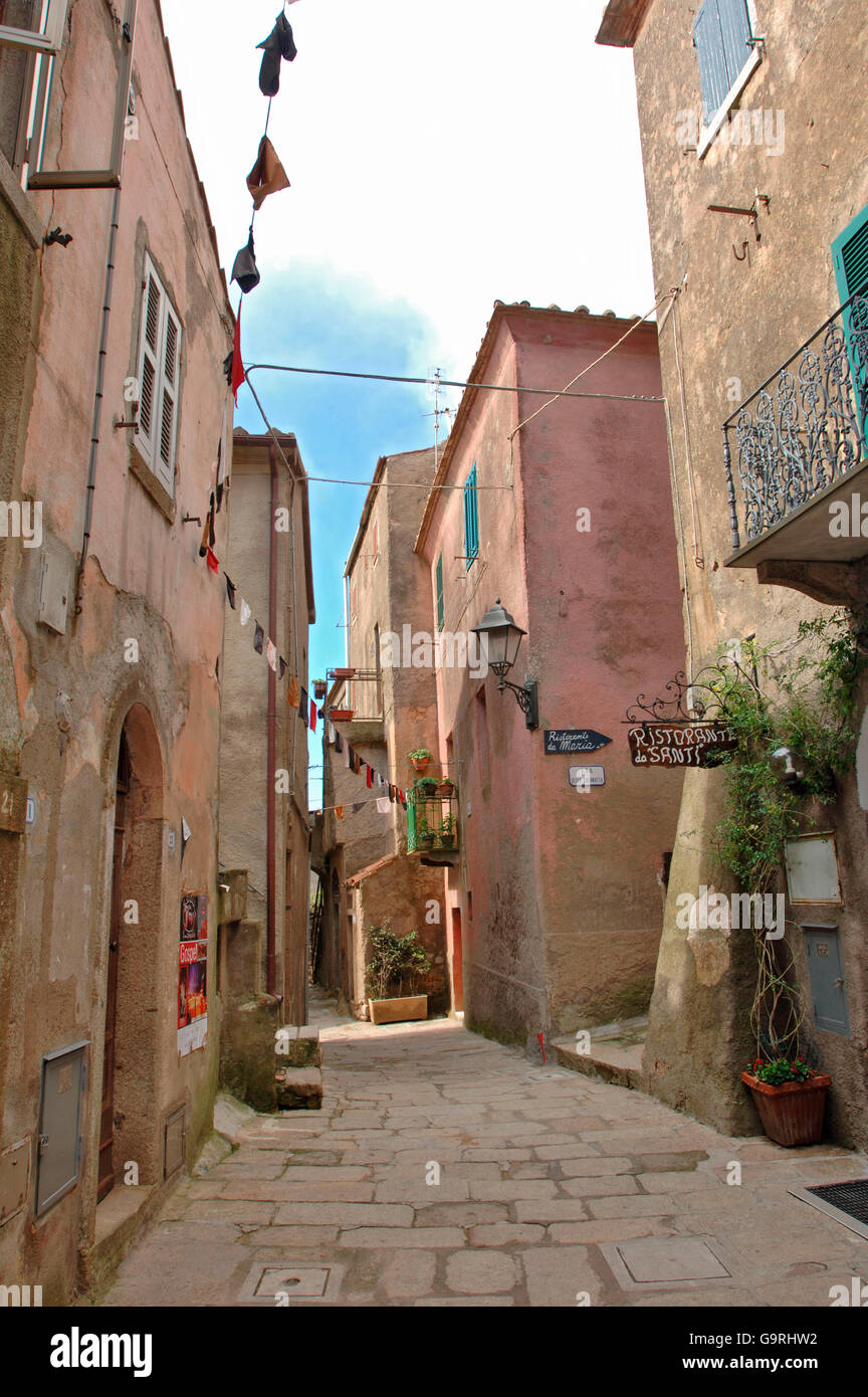 Altstadt, Giglio Castello, Isola del Giglio, Toskana, Italien, Europa Stockfoto