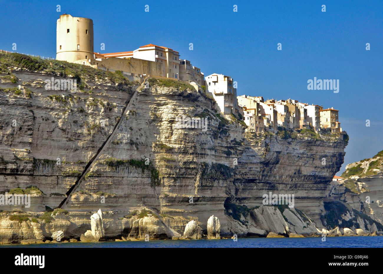 Bonifacio, Kreidefelsen, drop-off, Rock, Korsika, Frankreich, Europa, Mittelmeer / Bonifacio Stockfoto