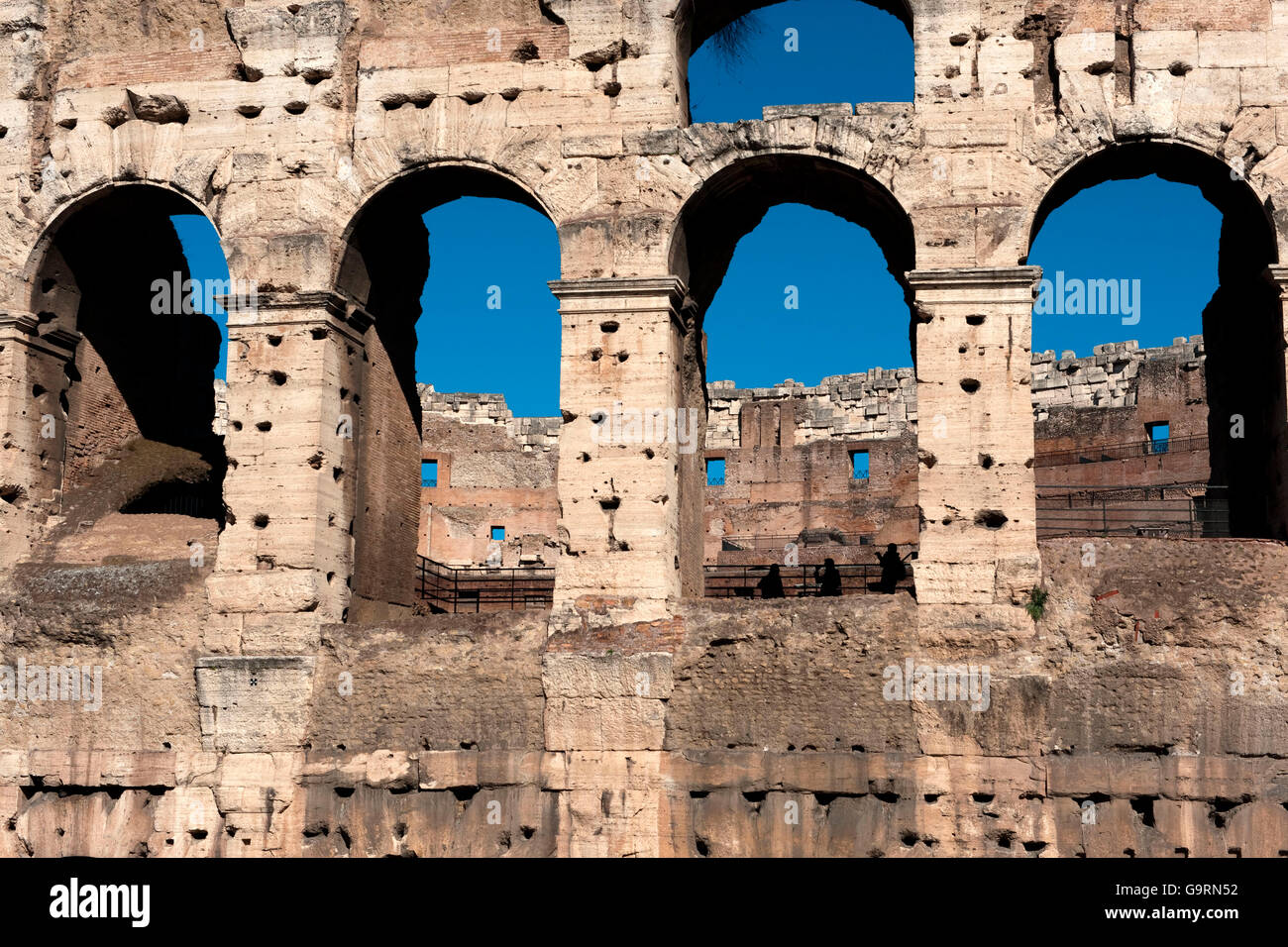 Wand des Kolosseum, Rom, Latium, Italien Stockfoto