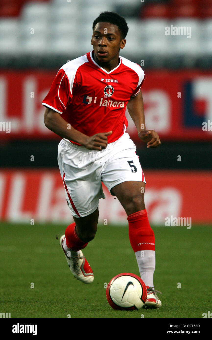 Fußball - Barclays Reserve League South - Charlton Athletic / Arsenal - The Valley. Aswad Thomas, Charlton Athletic Stockfoto