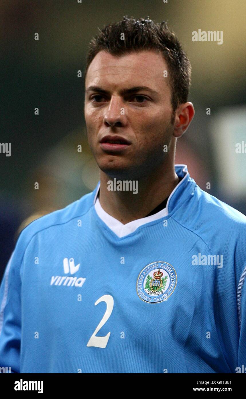 Fußball - UEFA European Championship 2008 Qualifikation - Gruppe D - Wales / San Marino - Millennium Stadium. Carlo Valentini, San Marino Stockfoto