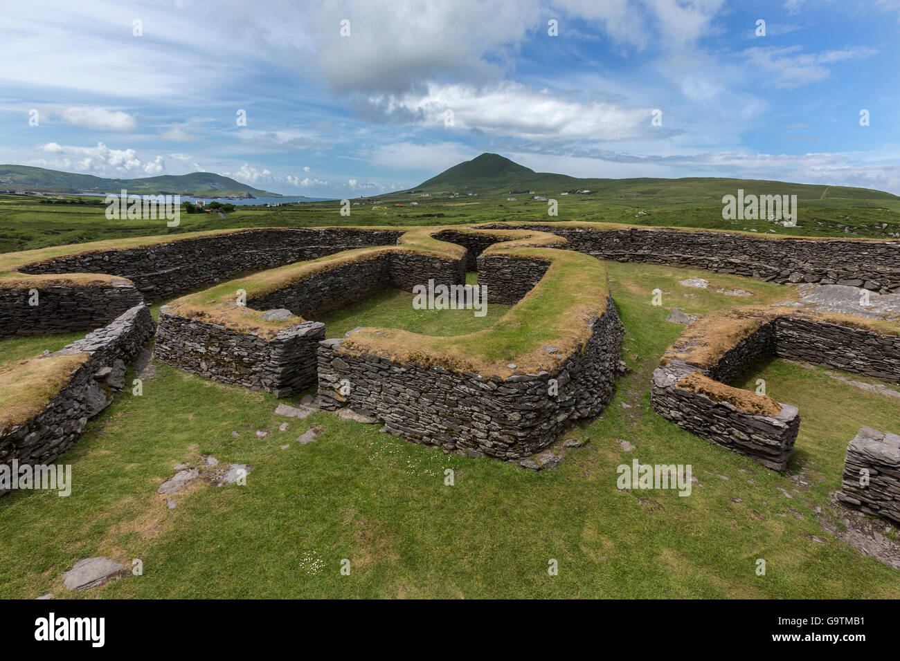 Leacanabuile Stone Fort in der Nähe von Cahirsiveen im Südwesten Irlands. Stockfoto