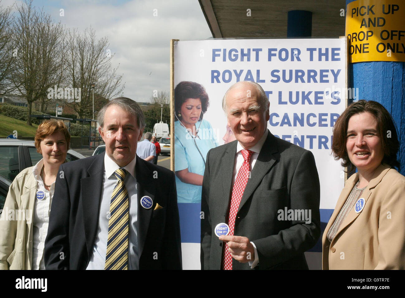 Campbell besucht Krankenhaus Stockfoto