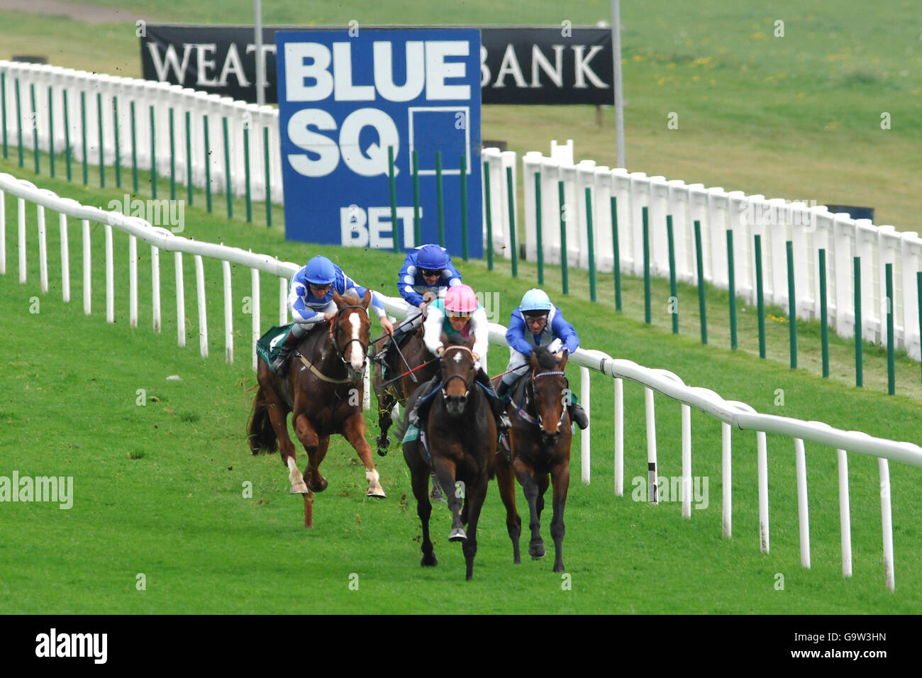 Pferderennen - Blue Square Spring Meeting - Epsom Downs Racecourse. Rennen vom Blue Square Spring Meeting Stockfoto