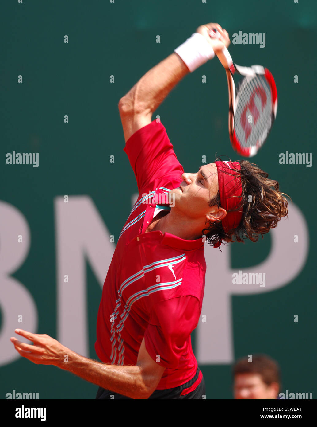 Tennis - ATP Masters Series - Monte Carlo - Halbfinale - Roger Federer gegen Juan Carlos Ferrero. Roger Federer aus der Schweiz Stockfoto