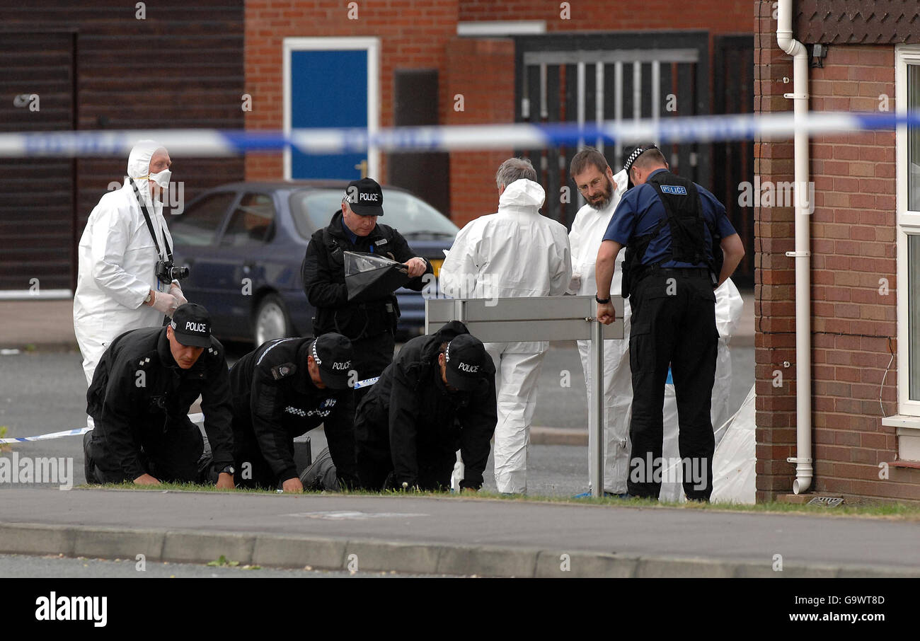 Polizist erschossen Stockfoto