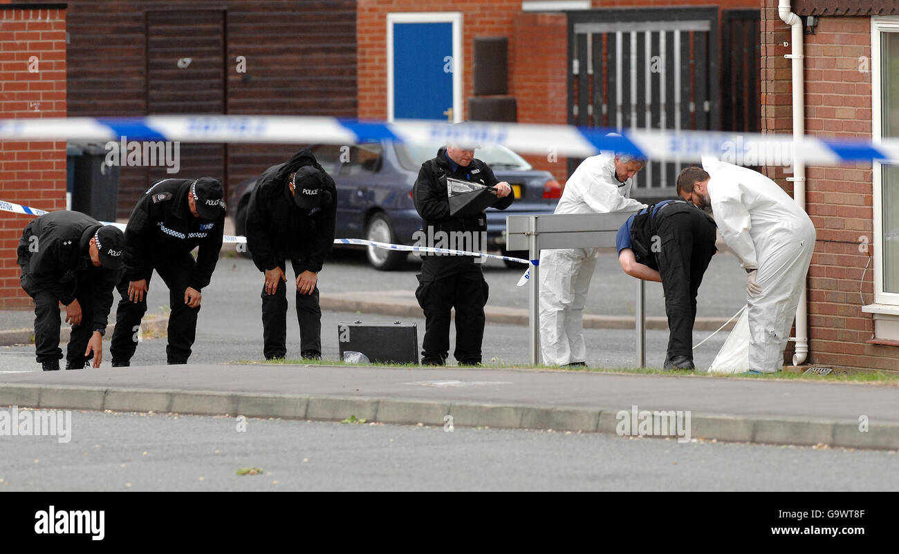 Polizist erschossen Stockfoto