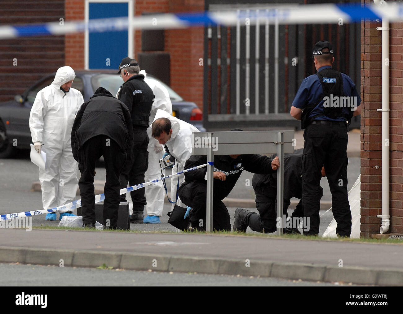 Polizist erschossen Stockfoto