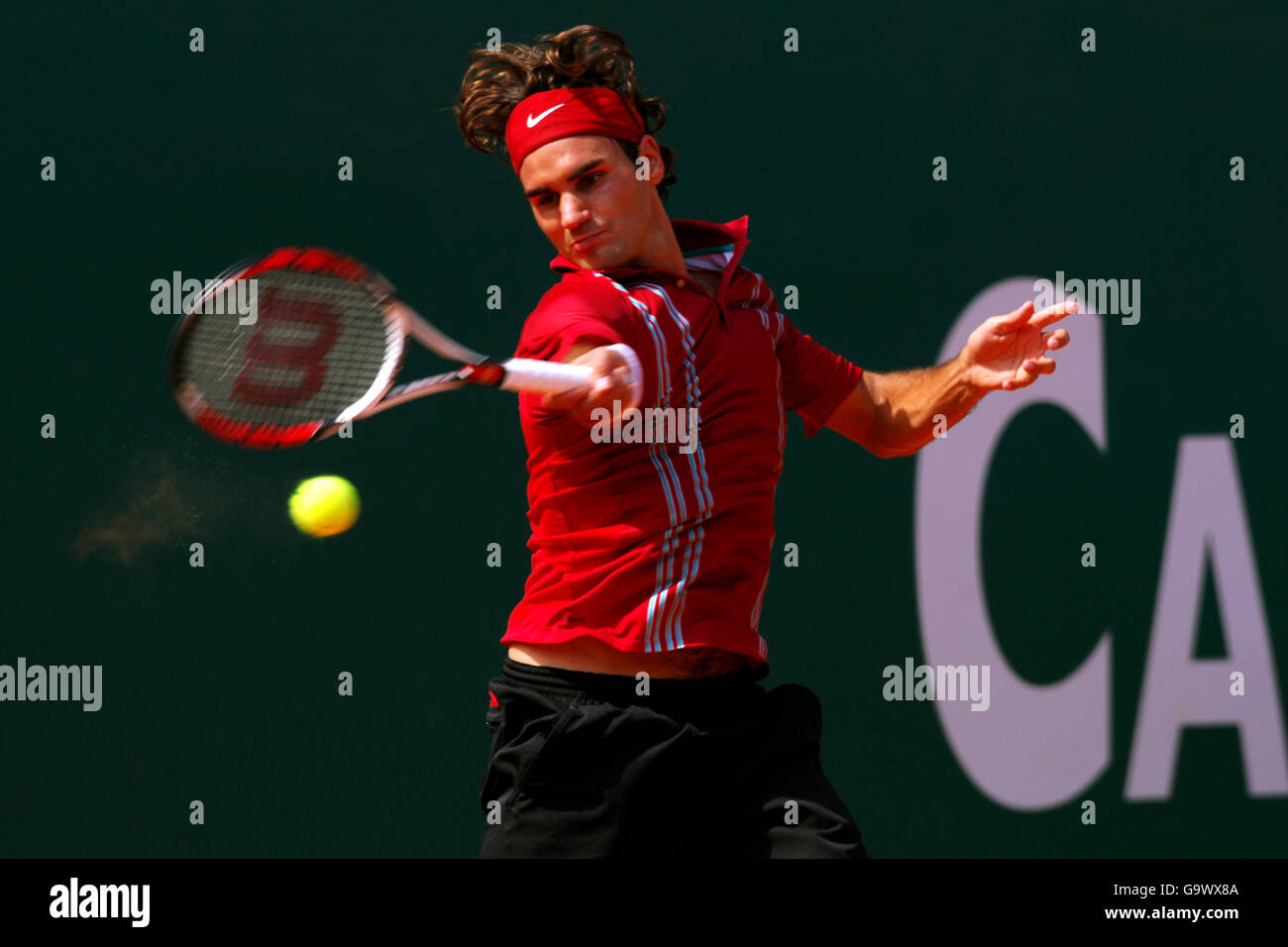 Tennis - ATP Masters Series - Monte Carlo - Finale - Roger Federer gegen Rafael Nadal. Roger Federer, Schweiz Stockfoto