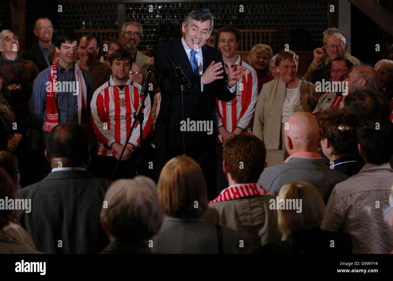 Gordon Brown Führung Kampagne Stockfoto