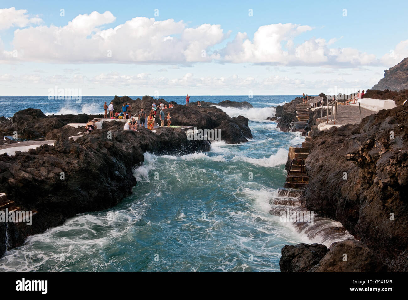 Garachico natürlichen Schwimmbäder El Caleton, Teneriffa, Spanien, Kanarische Inseln, Europa Stockfoto