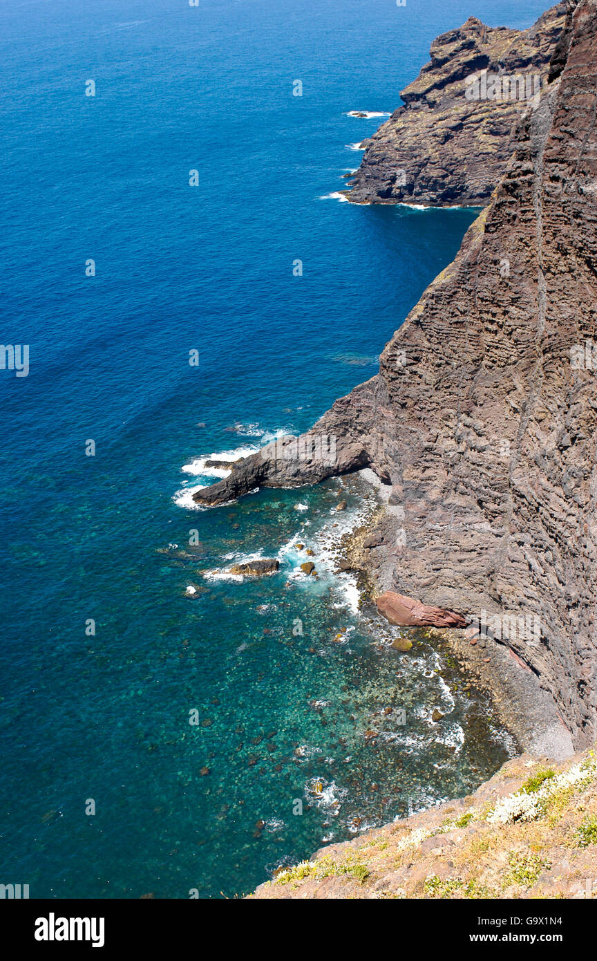 Kliffküste, Steilküste, Teneriffa, Spanien, Kanarische Inseln, Europa Stockfoto