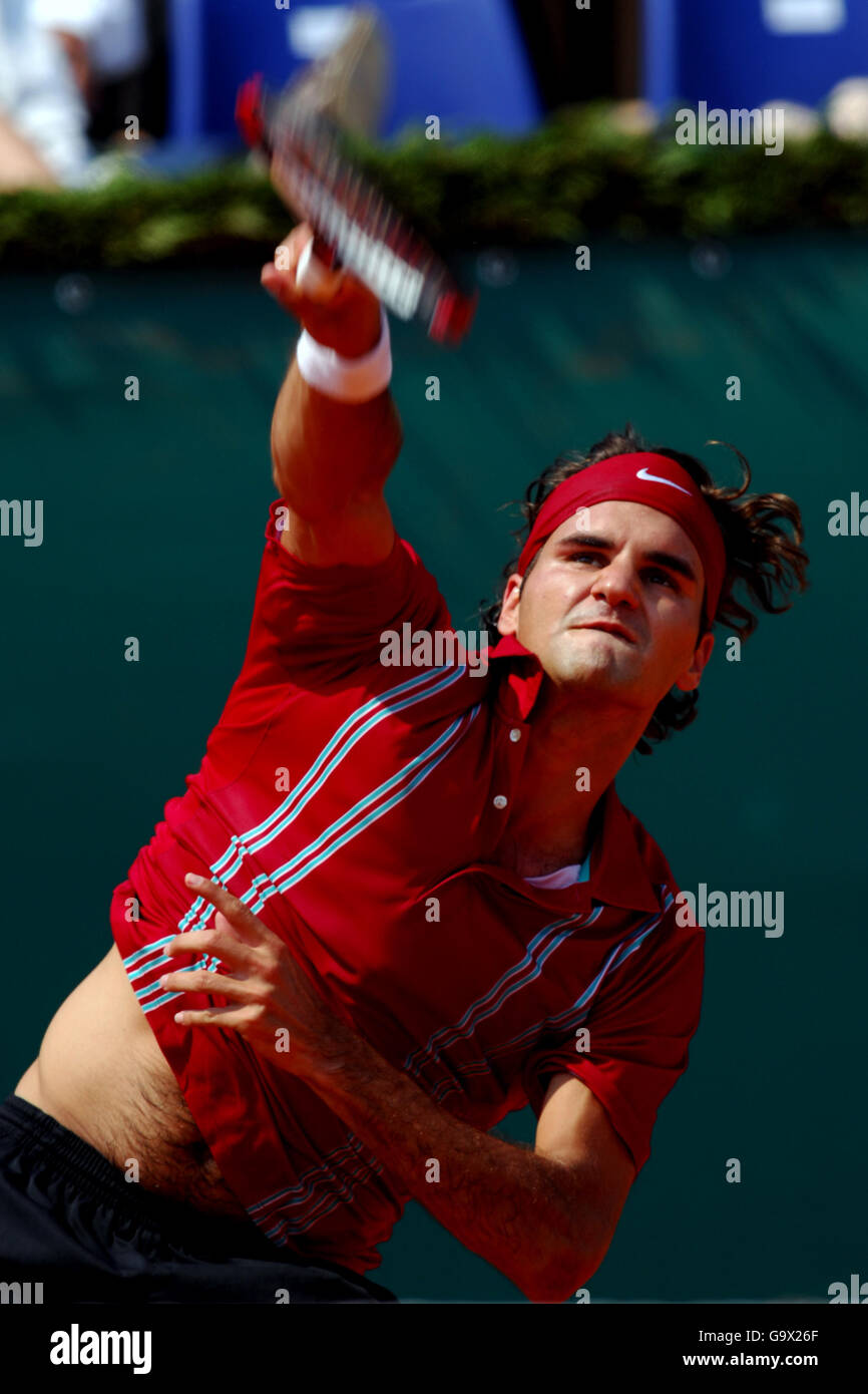 Tennis - ATP Masters Series - Viertel Finale - Roger Federer V David Ferrer - Montecarlo Stockfoto