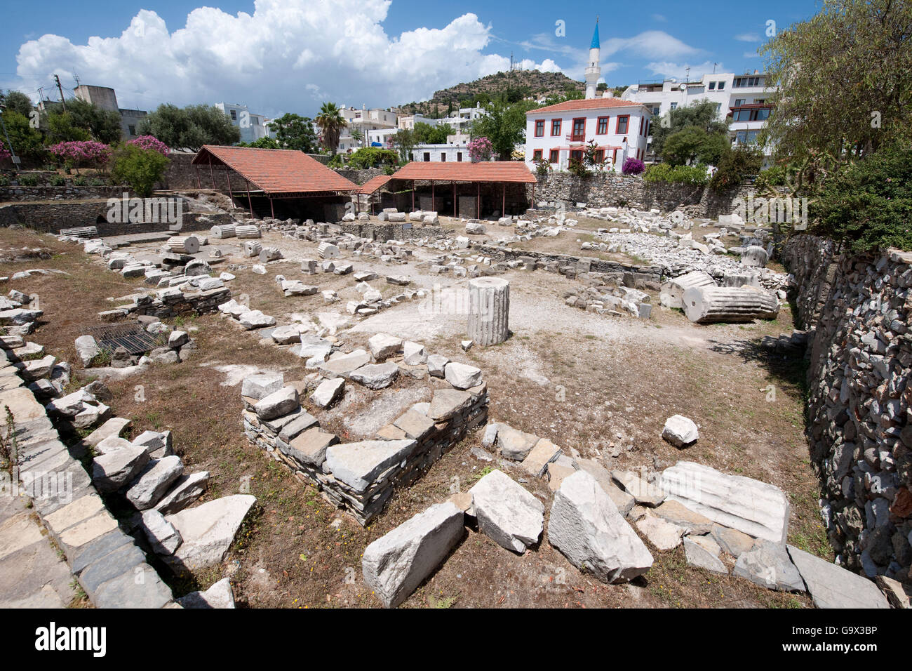 Mausoleum von Halikarnassos, Mausolos, Grab, sieben Wunder der Welt, antike, antike Halikarnassos, Bodrum, Mugla, Türkei, Asien Stockfoto