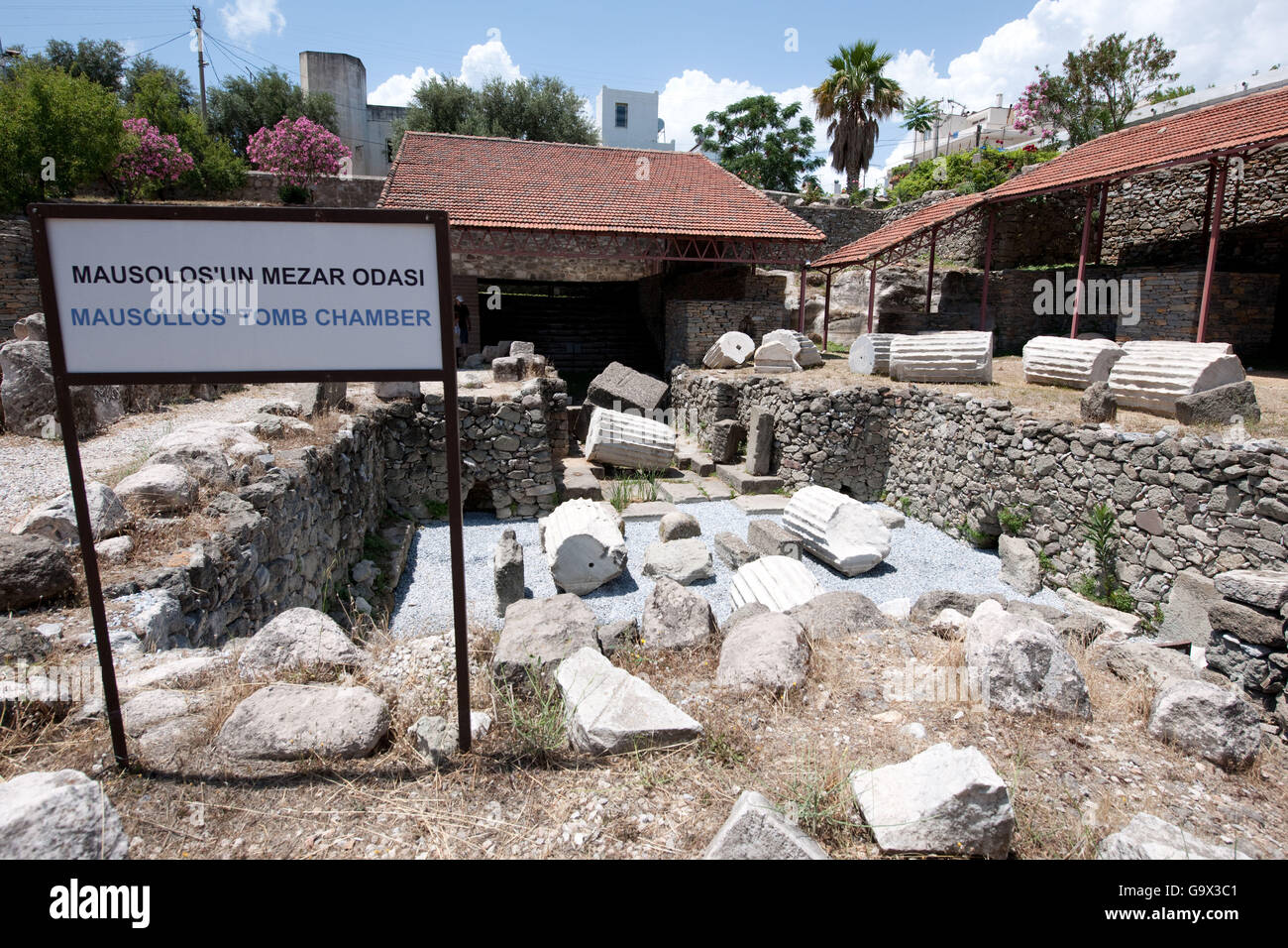 Mausoleum von Halikarnassos, Mausolos, Grab, sieben Wunder der Welt, antike, antike Halikarnassos, Bodrum, Mugla, Türkei, Asien Stockfoto