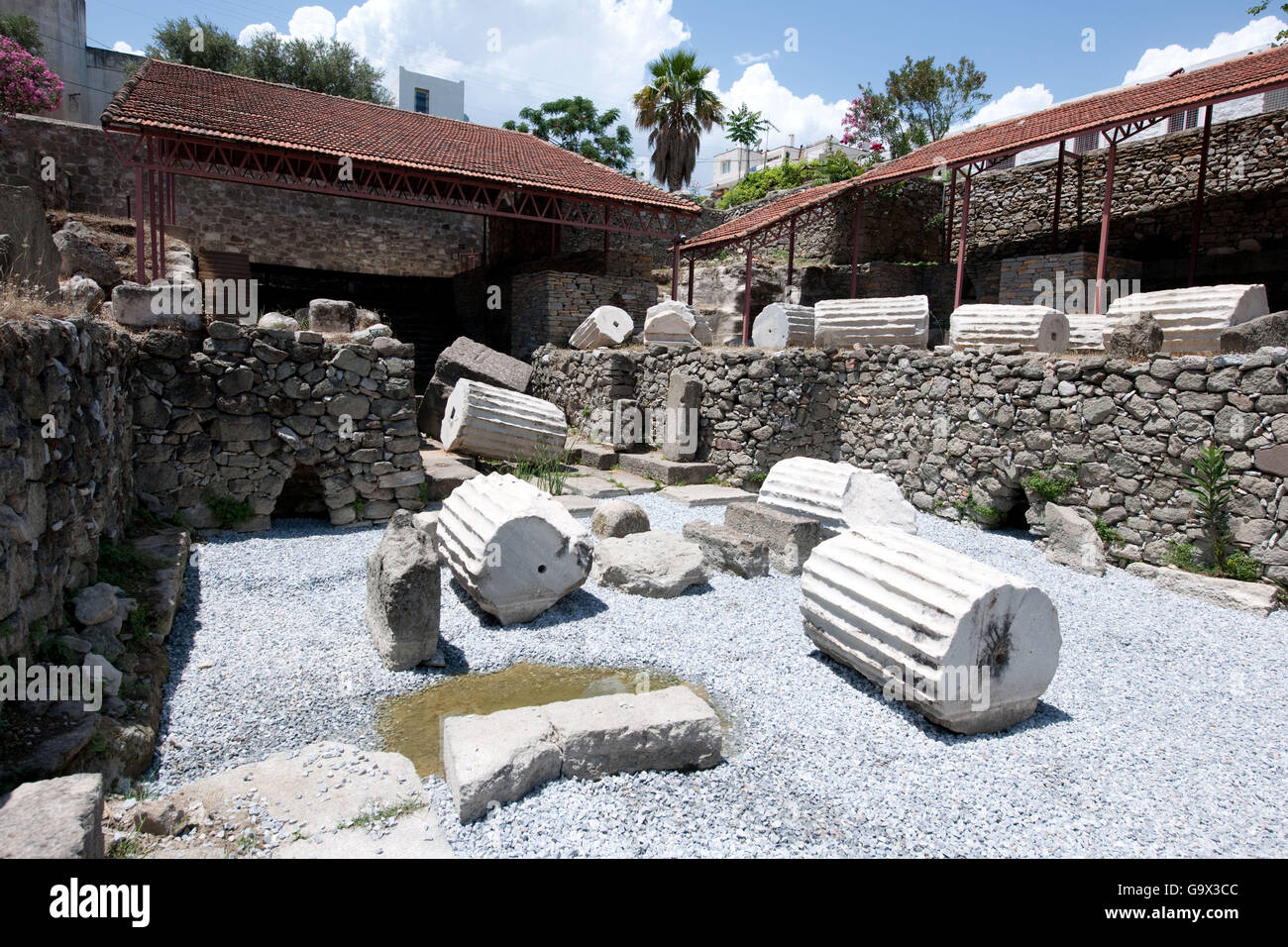 Mausoleum von Halikarnassos, Mausolos, Grab, sieben Wunder der Welt, antike, antike Halikarnassos, Bodrum, Mugla, Türkei, Asien Stockfoto