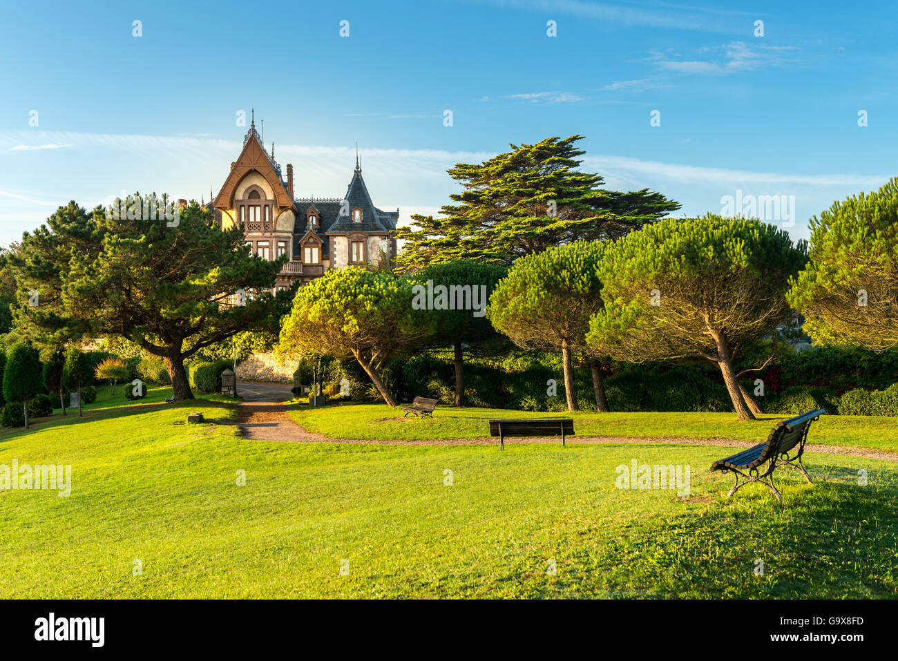 Comillas Park View, Spanien Stockfoto