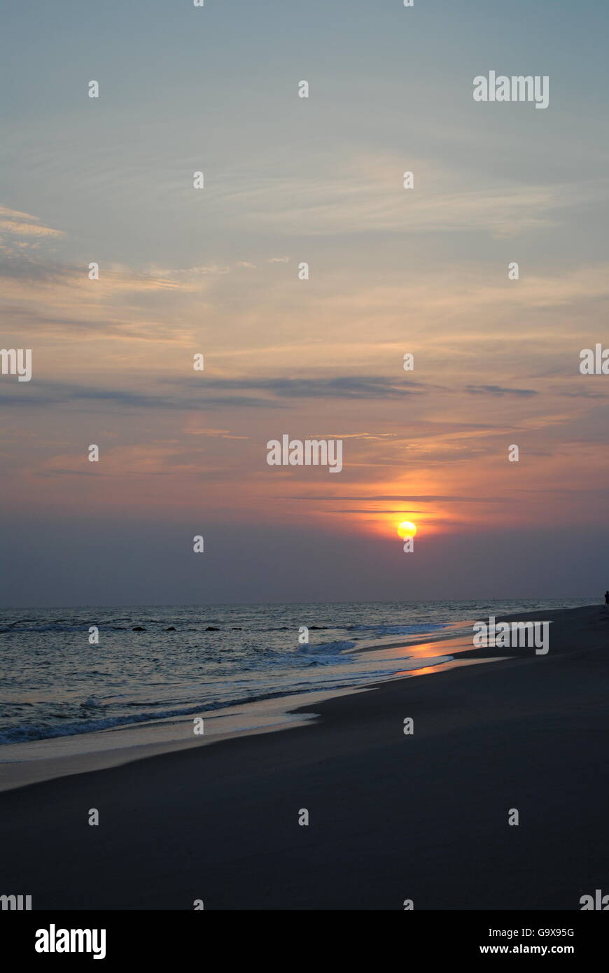 Sonnenuntergang Cape May Point, NJ Stockfoto