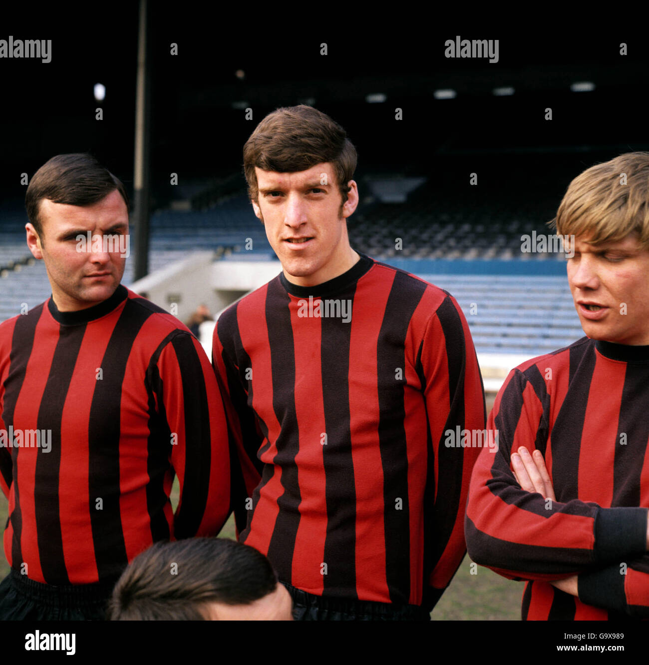 Fußball - Football League Division One - Manchester City Photocall. L-R: Glyn Pardoe, Tommy Booth, Tony Coleman Stockfoto