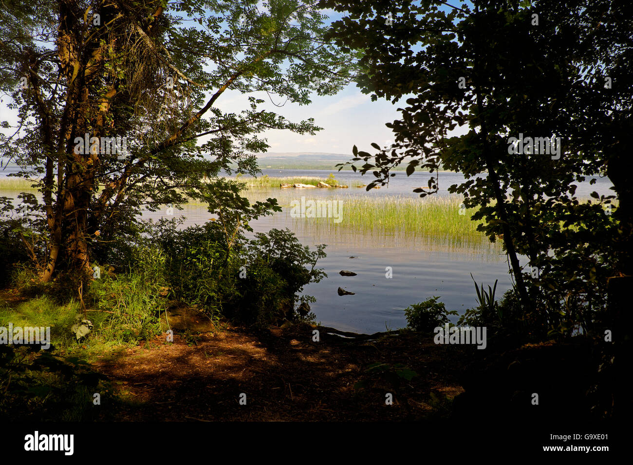 Blick auf den See von Lough Derg aus Garrykennedy in Co. Tipperary.Ireland Stockfoto