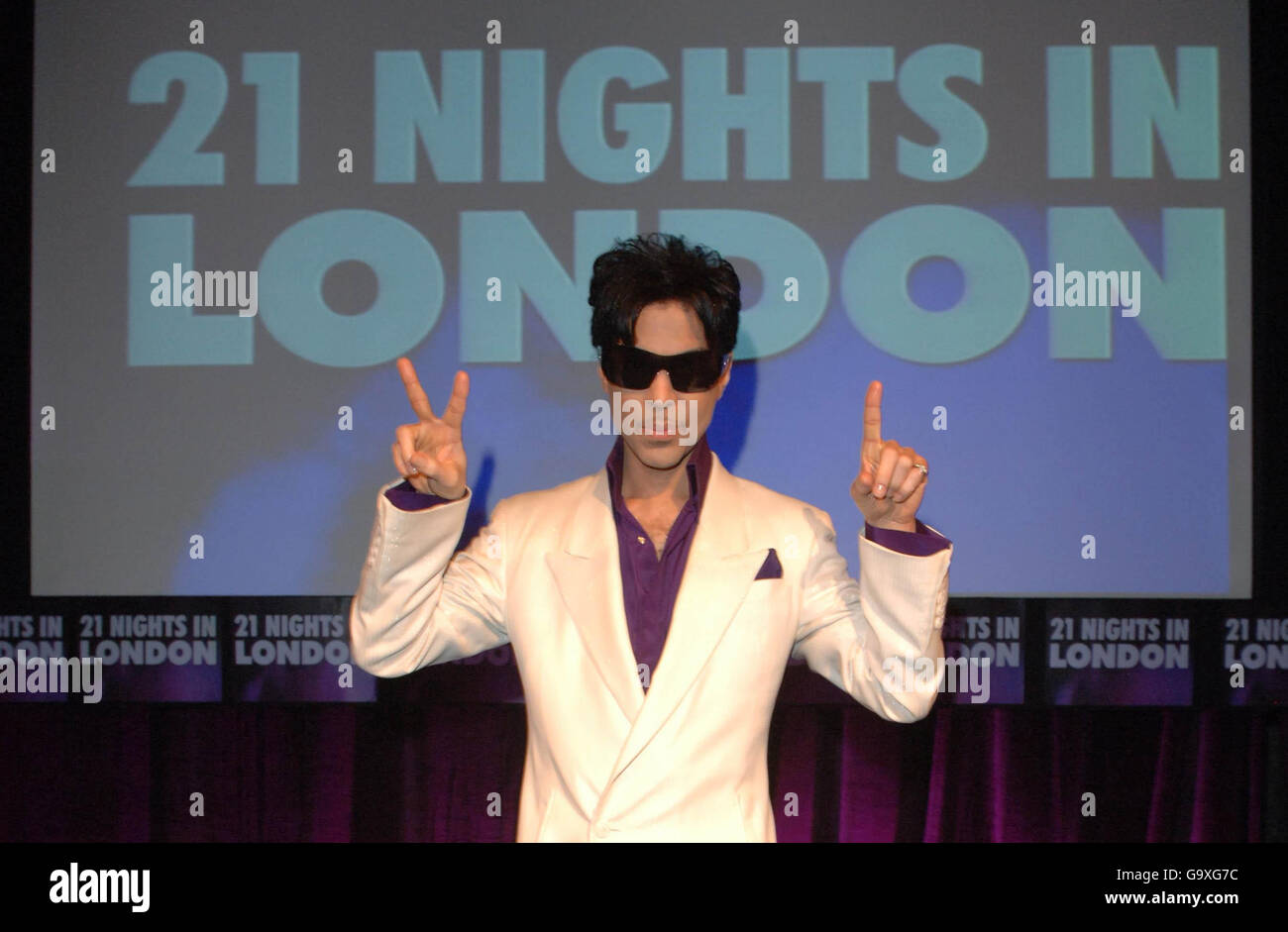 Ankündigung der Prince UK Tour - London. Prince kündigt seine neue Date Tour 21 in der O2 Arena im Krankenhaus in Covent Garden im Zentrum von London an. Stockfoto