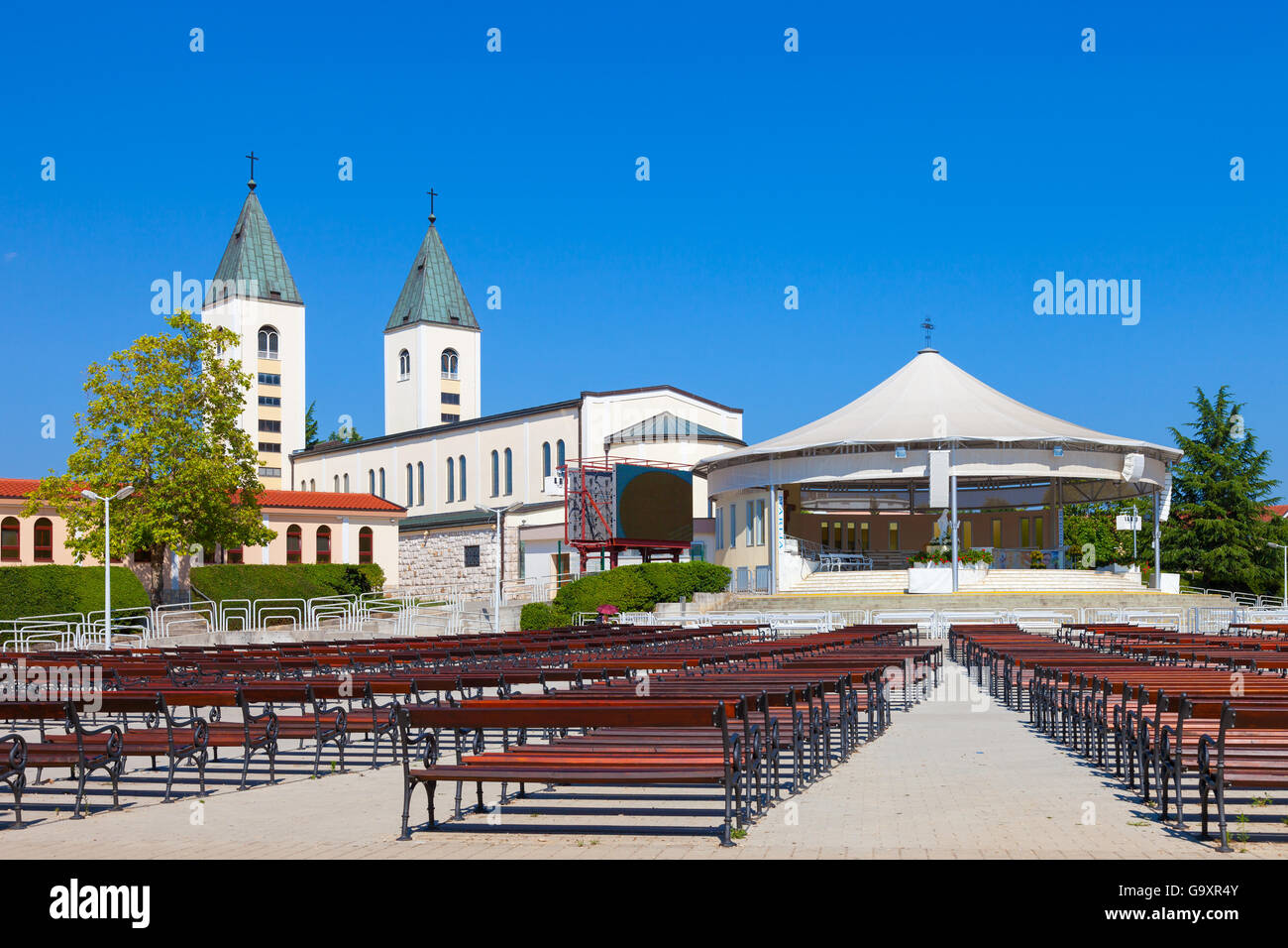 Saint James Kirche von Medjugorje in Bosnien-Herzegowina. Stockfoto