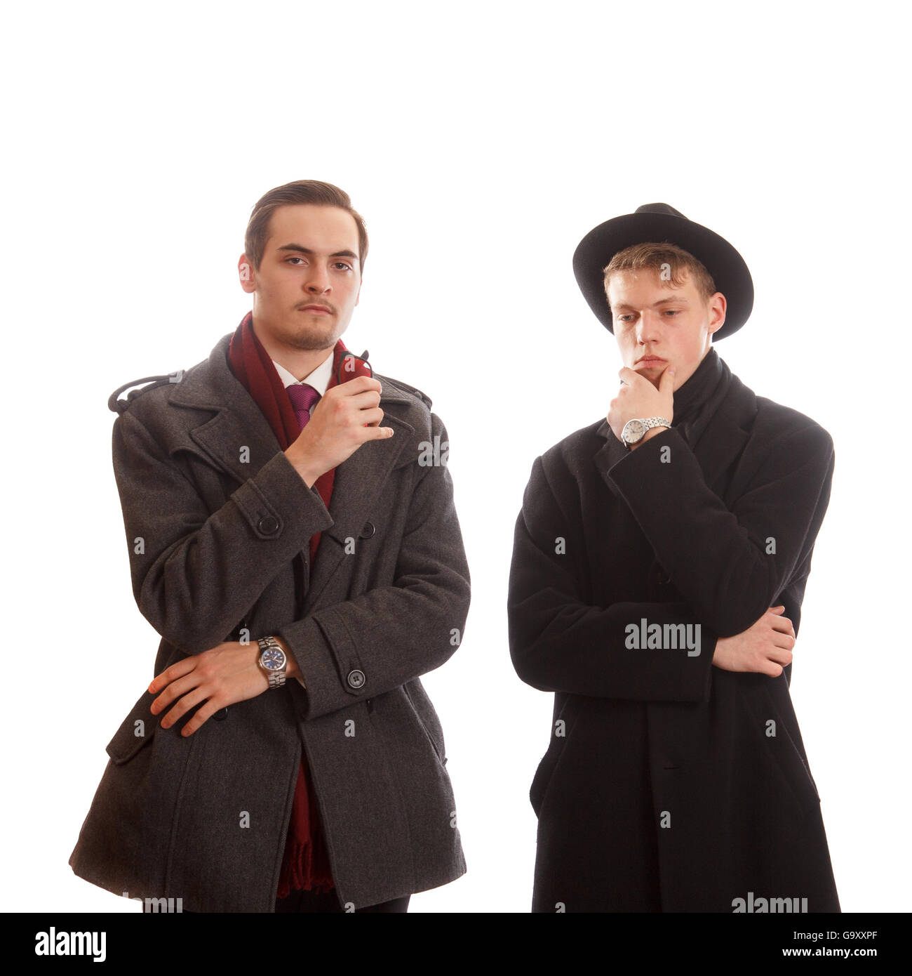 Zwei durchdachte Männer Stockfoto