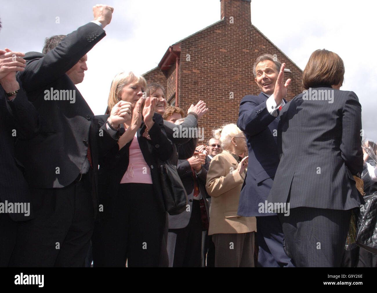 Premierminister Tony Blair kündigte heute im Trimdon Labor Club an, dass er am 27 2007. Juni als Premierminister abtreten werde. Stockfoto