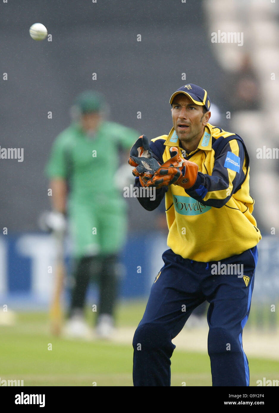 Cricket - Friends Provident Trophy - Southern Conference - Hampshire / Irland - Rose Bowl. Hampshire Wicket-Torwart Nic Pothas während Hampshire's Spiel gegen Irland in der Friends Provident Trophy beim Rose Bowl in Southampton. Stockfoto