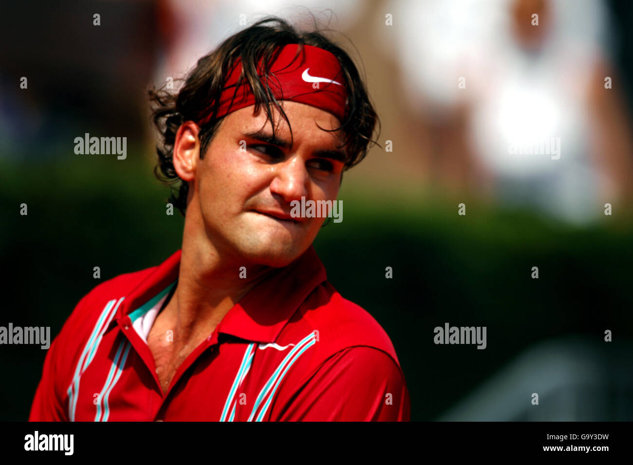 Tennis - ATP Masters Series - Monte Carlo - Semi Final - Roger Federer V Juan Carlos Ferrero Stockfoto