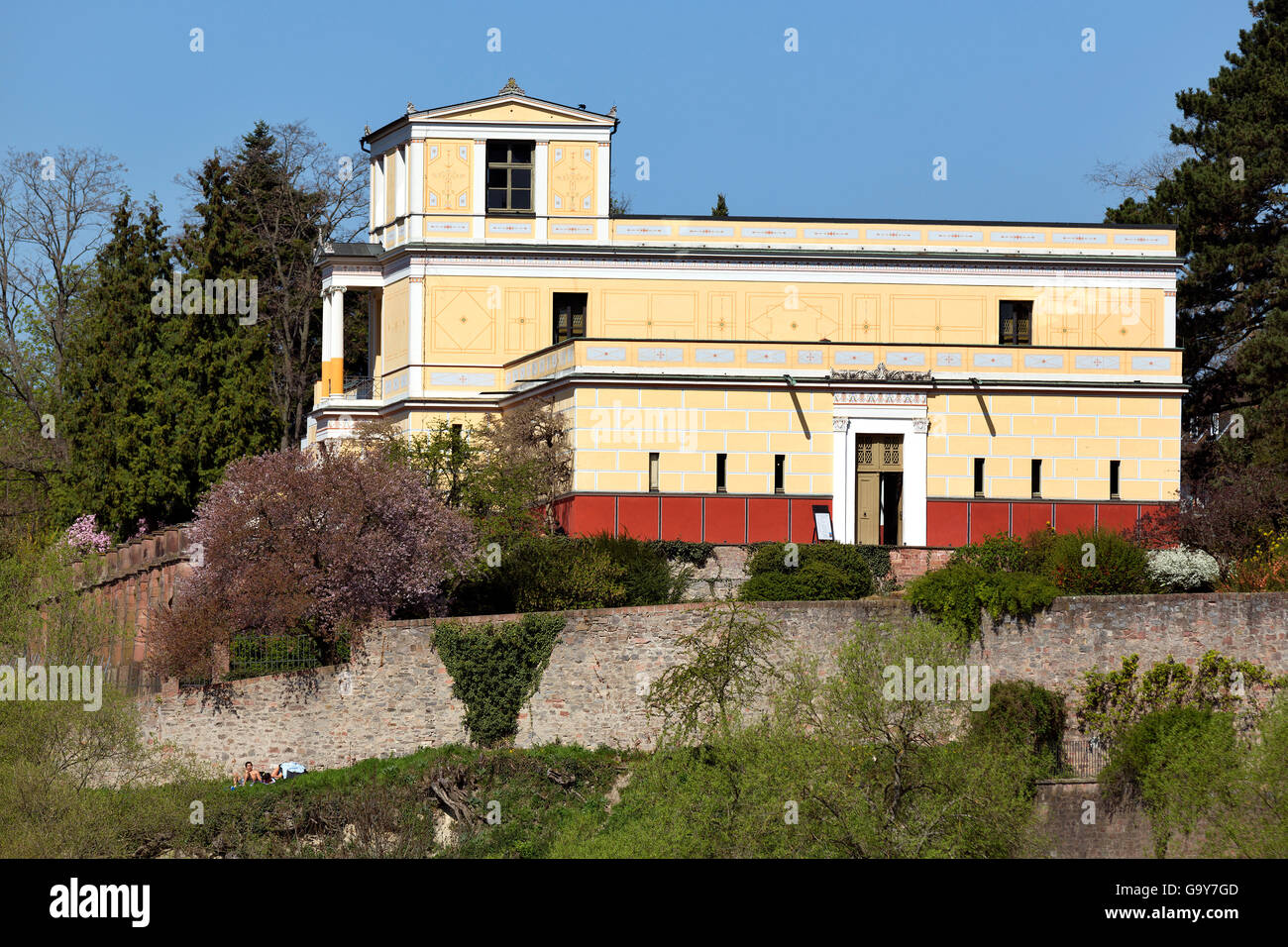 Pompejanum am hohen Ufer des Mains, Aschaffenburg, untere Franken, Bayern, Deutschland Stockfoto