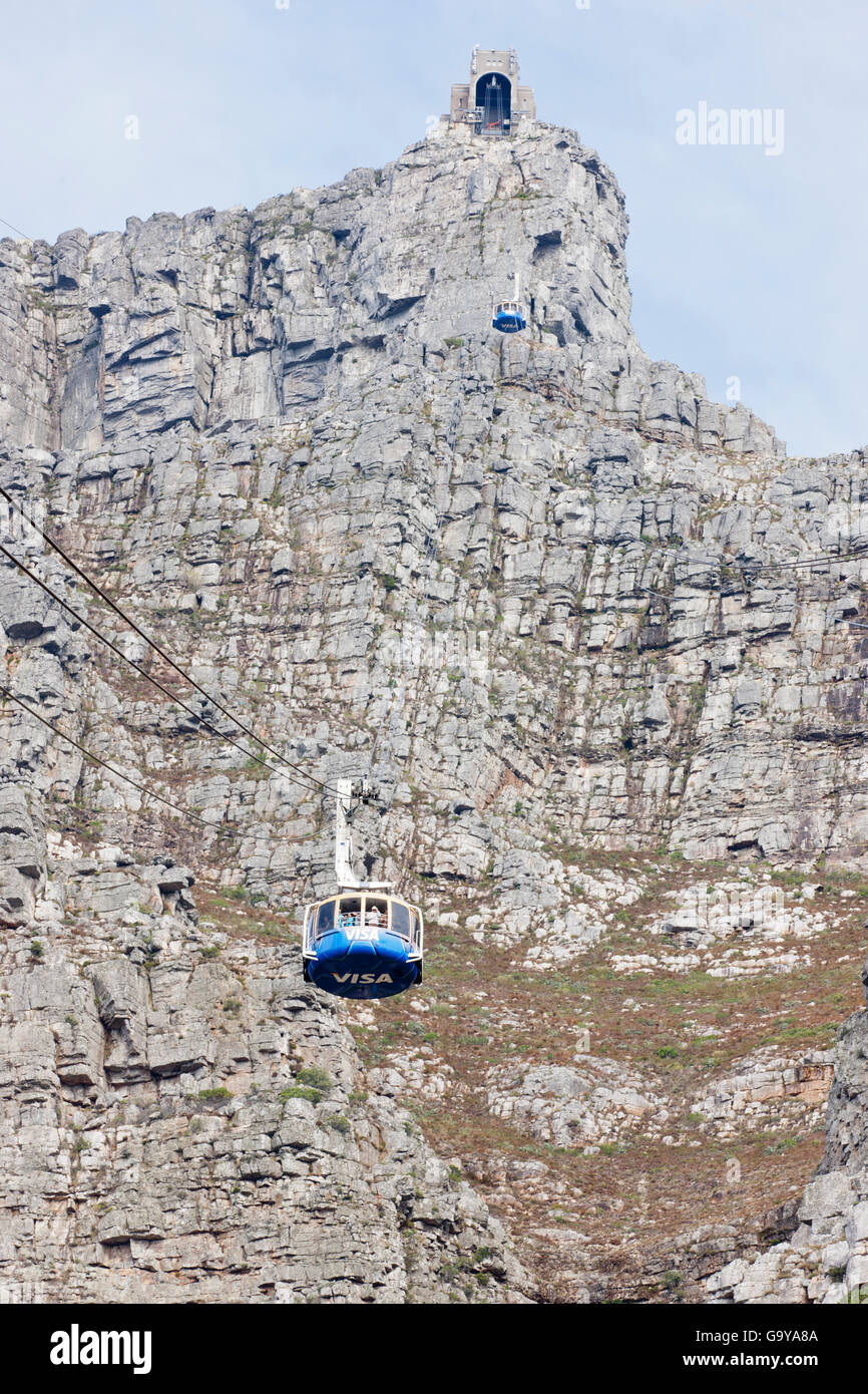 Seilbahn auf den Gipfel des Tafelberg, Kapstadt, Südafrika Stockfoto