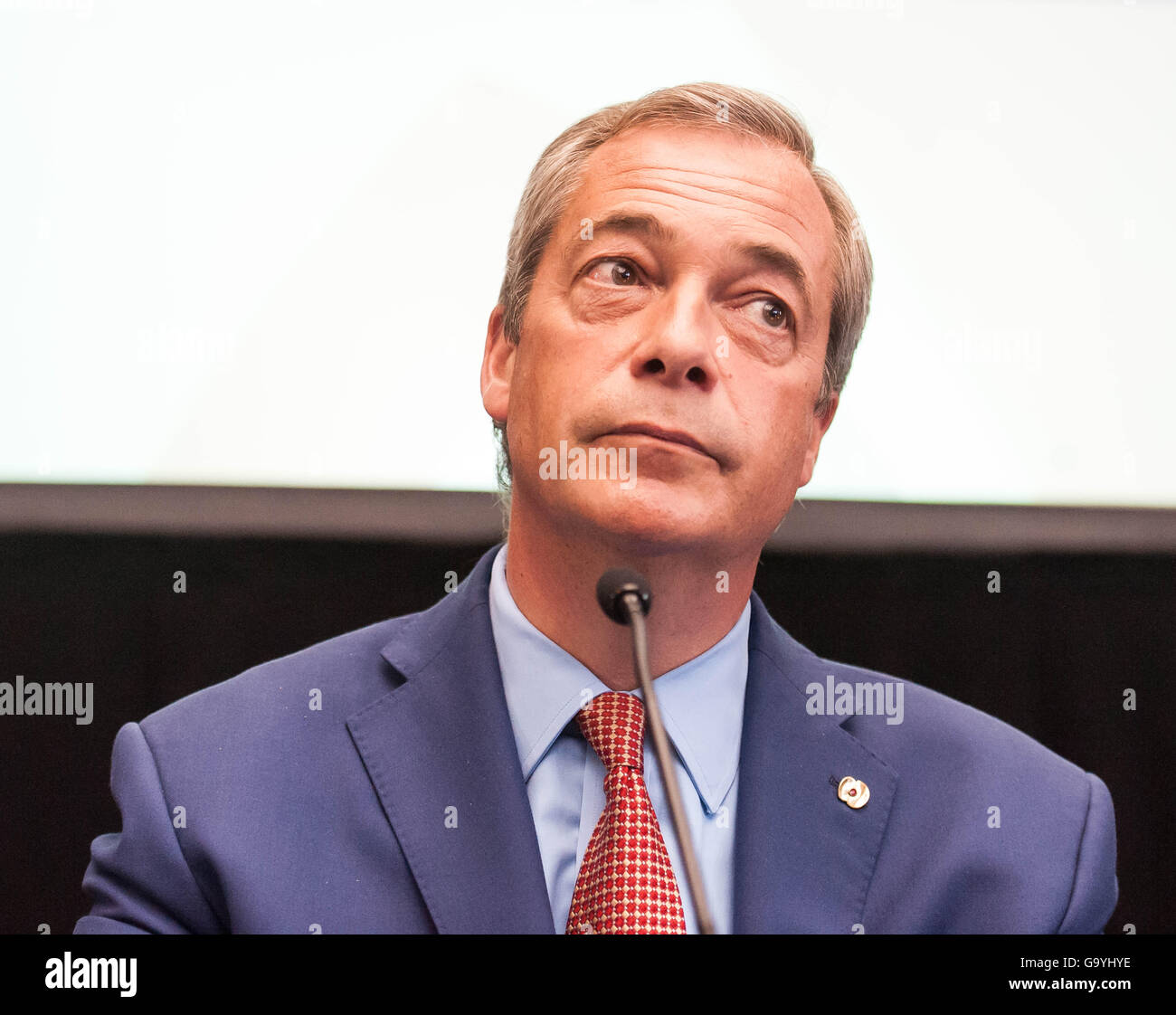 London UK.  4. Juli 2016 legt die UKIP Führer detaillierte Pläne für seine Partei in den Monaten nach der Abstimmung, die Europäische Union zu verlassen.  Bildnachweis: Michael Tubi/Alamy Live-Nachrichten Stockfoto