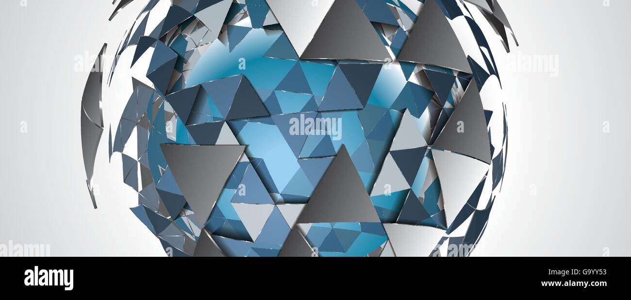 Abstrakten geometrischen Hintergrund 3d Render voll Vektor Stock Vektor