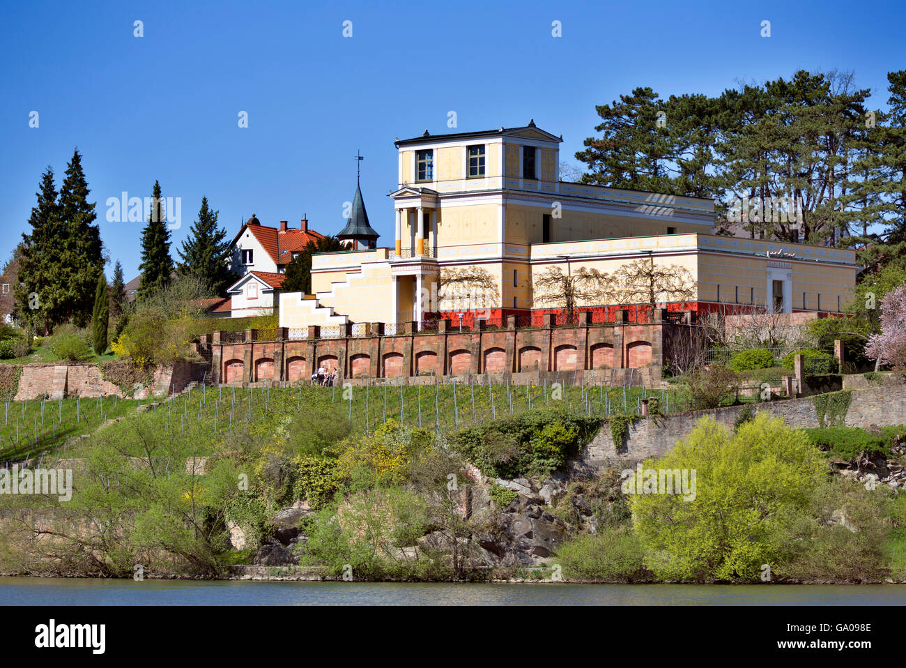 Pompejanum am hohen Ufer des Mains, Aschaffenburg, untere Franken, Bayern, Deutschland Stockfoto