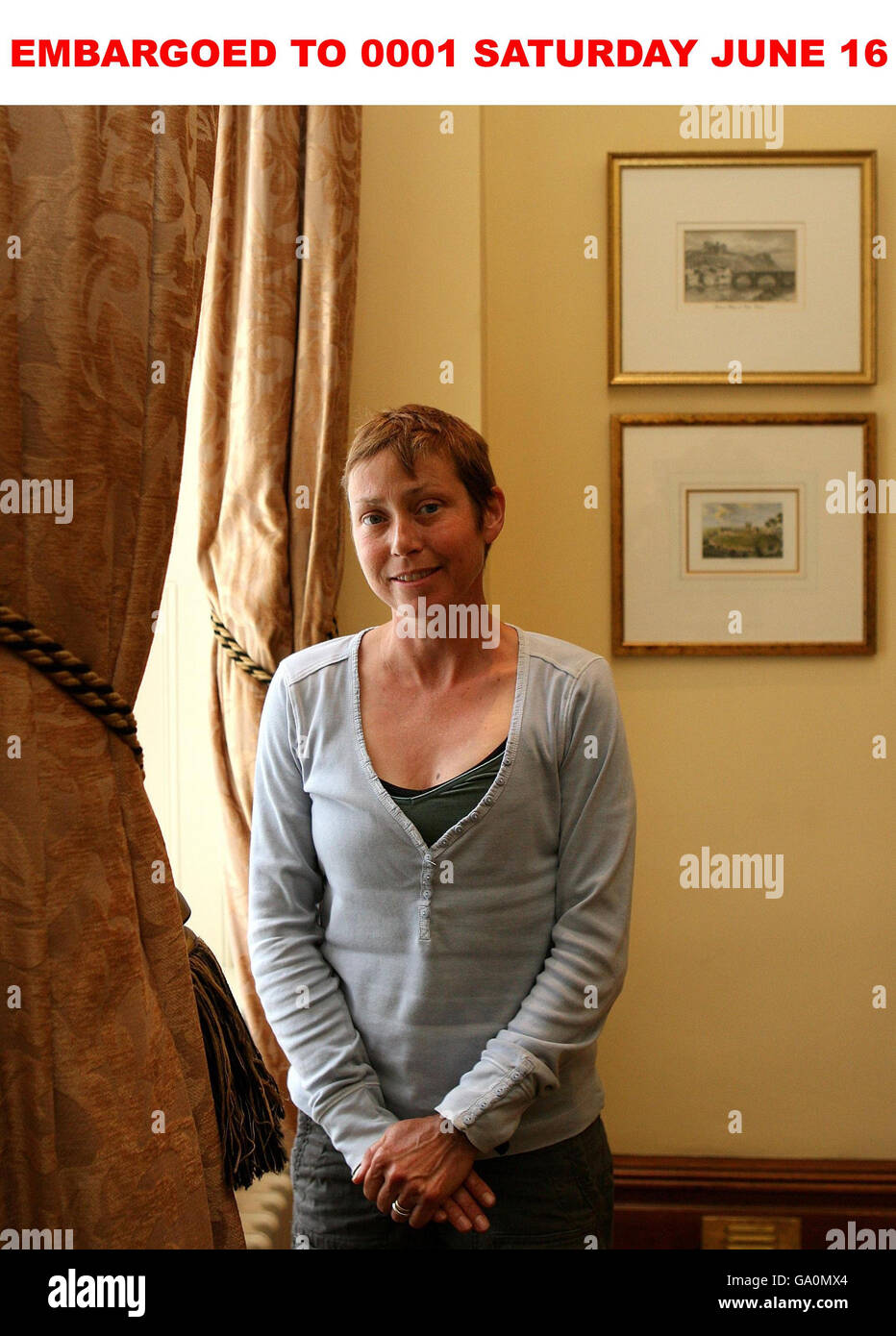 Finanzhilfe und Krebserkrankung im Endstadium Jane Tomlinson im Oulton Hall Hotel in Leeds. Stockfoto