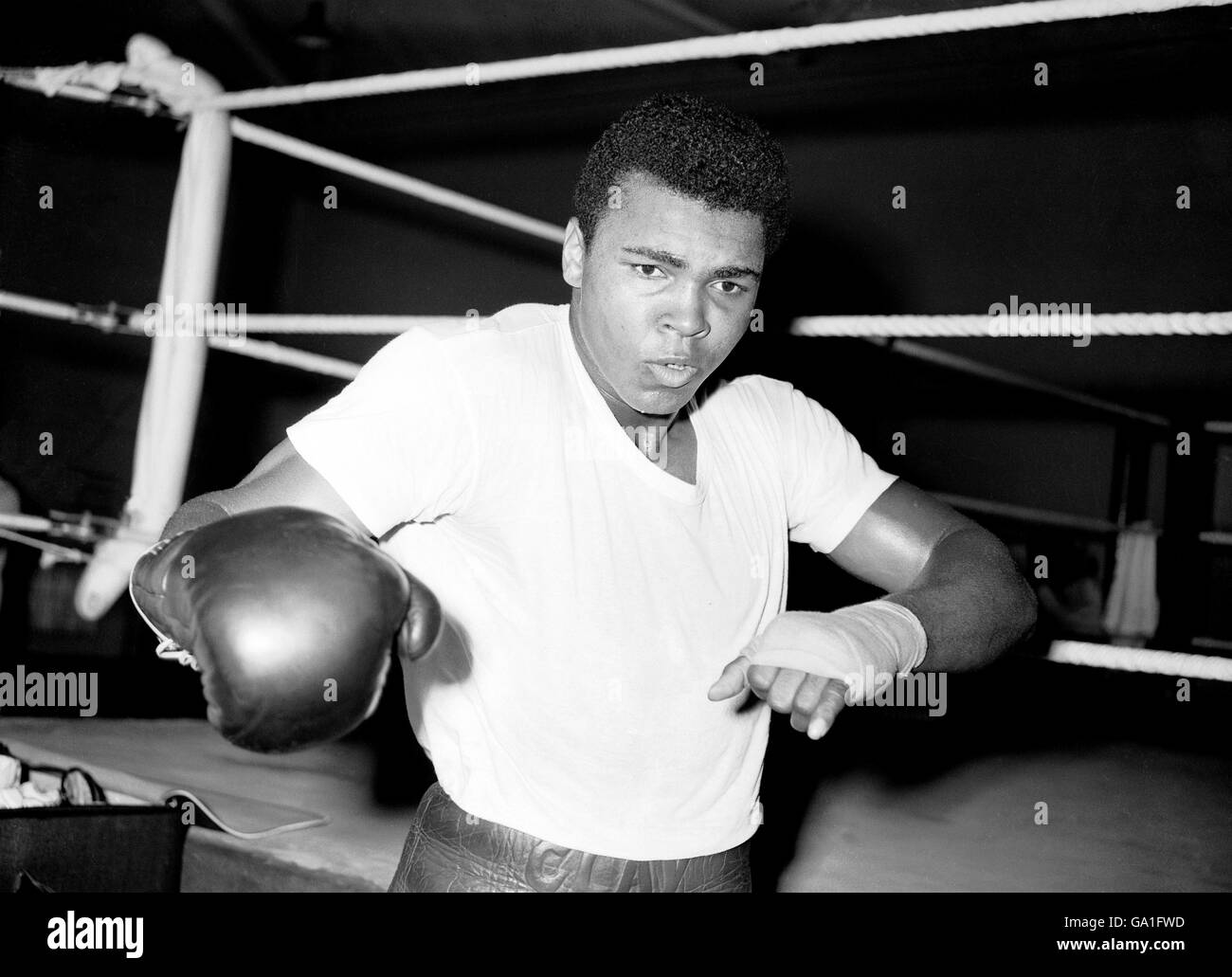 Boxing - Schwergewichts-Kampf - Cassius Clay V Henry Cooper - Clay Ausbildung bei White City Stockfoto