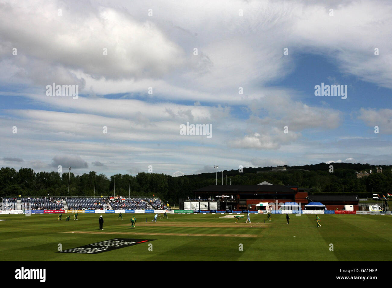 Eine allgemeine Ansicht des Civil Service Cricket Ground während des One Day International Spiels in Stormont, Belfast. Stockfoto