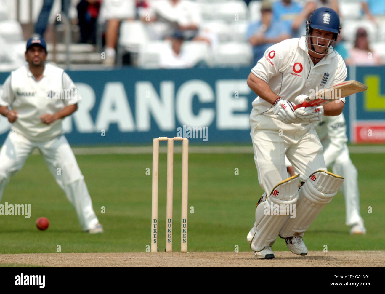 Cricket - England Lions gegen Indien - Tour Match - County Ground - Chelmsford. Andrew Strauss von England Lions während des Tour-Spiels auf dem County Ground, Chelmsford, Essex. Stockfoto